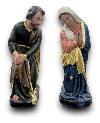 Misterio Antiguo Jose Y Maria Acabado Fino 35cm