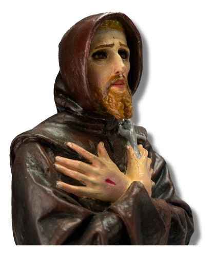 Figura De San Francisco De Asís. 37cm Pasta Fina Óleo