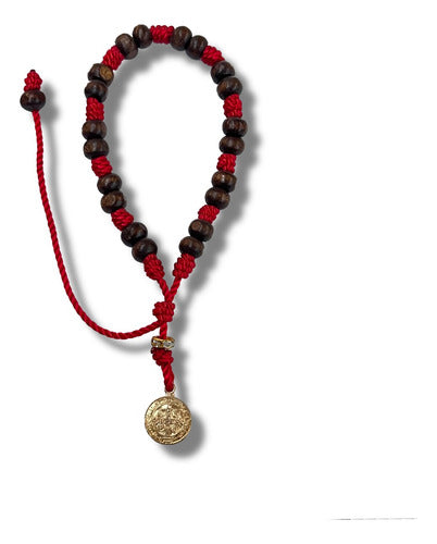 Lote De 10 Pulseras De Madera Medalla De San Benito