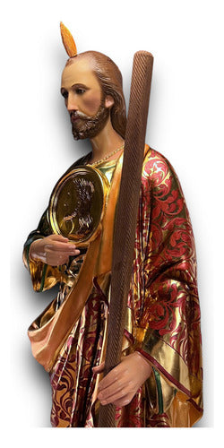 San Judas Tadeo Estofado En Oro Y Terminado Fino 175cm