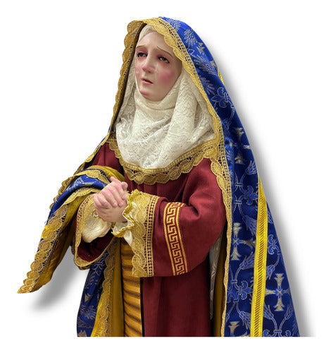 Dolorosa O Virgen De Los Dolores Para Vestir Y Bruñida 120cm