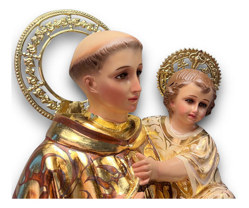 Escultura De San Antonio De Padua Estofado 95cm