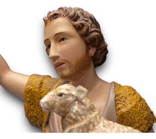 San Juan Bautista Talla En Madera 33cm