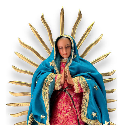 Virgen De Guadalupe Para Vestir Tallada En Madera 50cm