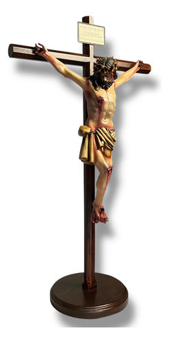 Crucifijo O Cristo Muerto Con Cruz Octagonal Con Base 97cm