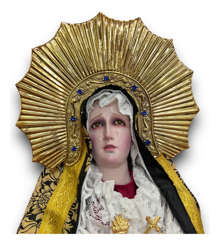Resplandor Para Virgen Dolorosa Cerrado Y Bañado En Oro #10
