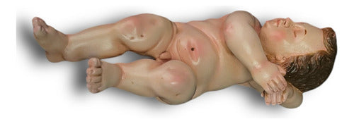Niño Dios Dormido Talla En Madera 18.5cm