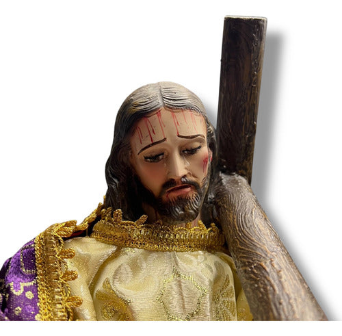 Jesús De Nazaret O Nazareno Con Cruz Y Articulado 46cm