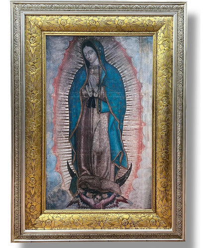 Cuadro Virgen De Guadalupe Hoja De Oro Y Plata 126cm X 91cm