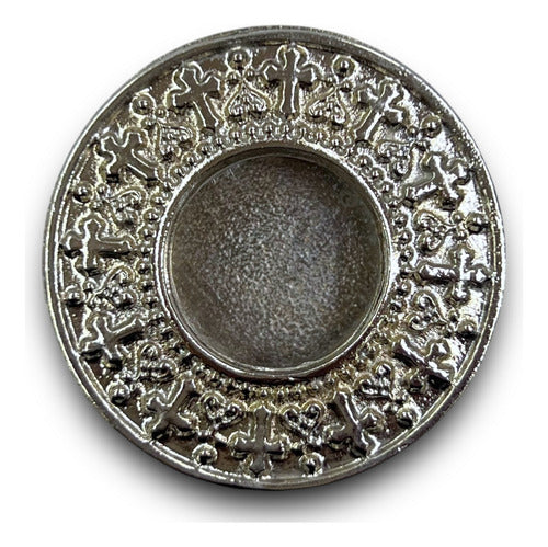 Teca O Relicario Redondo Con Cruces (porta Reliquia Santos)