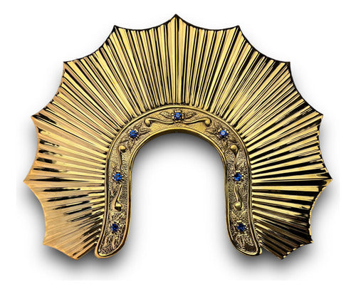 Resplandor Para Virgen Dolorosa Cerrado Y Bañado En Oro #10