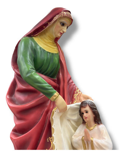 Santa Ana Con La Virgen María De Niña 88cm