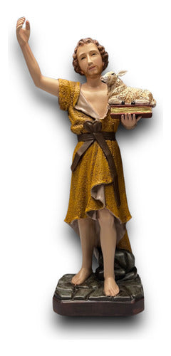 San Juan Bautista Talla En Madera 33cm