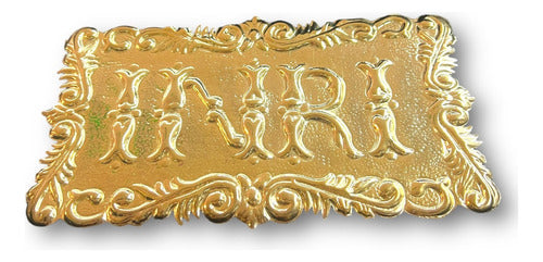 Letrero De Inri O Título De Cruz En Baño De Oro 20cm X 12cm