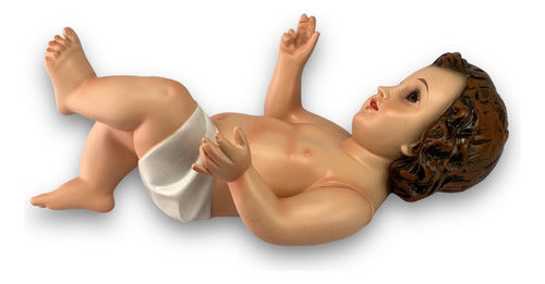 Niño Dios En Resina Con Brazos Articulados 30 Cm