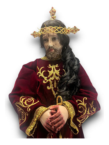 Jesús De Nazareno Articulado En Madera  Para Vestir 95cm