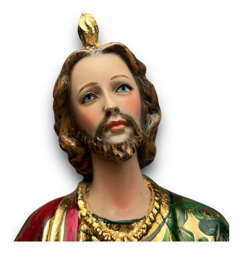 San Judas Tadeo Estofado En Hoja De Oro 38cm