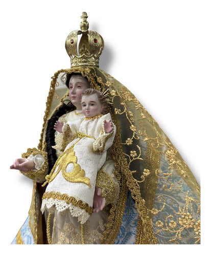 Virgen De La Candelaria Tallada En Madera  40cm