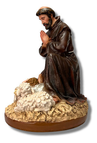 Figura De San Francisco De Asís Con Niño Dios 20 Cm