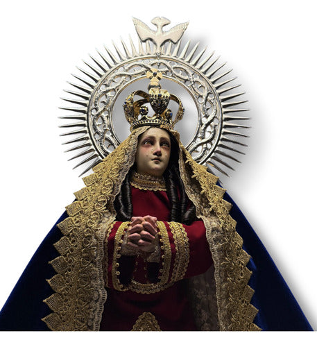 Virgen De Los Dolores De Soriano Para Vestir Y Bruñida 90cm