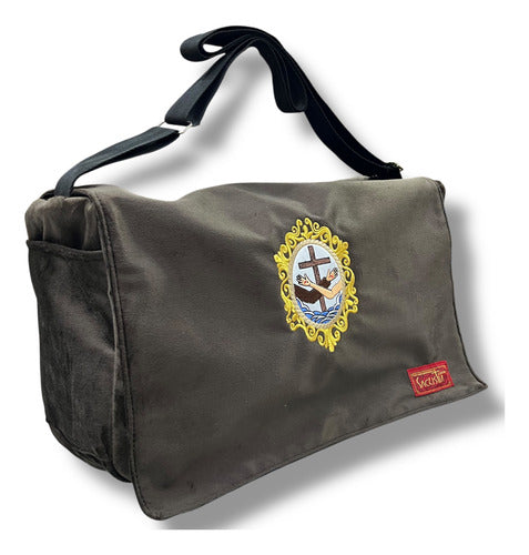 Sacri Mochila Mensajero Bordada Escudo Franciscano
