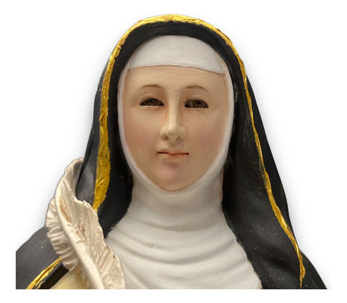 Santa Teresa De Ávila Talla En Madera Con Oro Fino 40cm