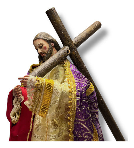 Jesús De Nazaret O Nazareno Con Cruz Y Articulado 46cm