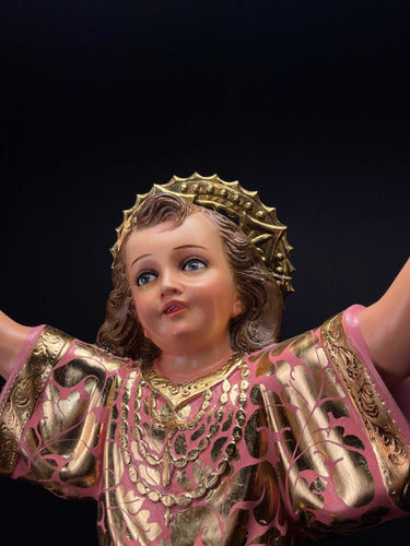 Divino Niño Jesús 90cm Estofado En Hoja De Oro