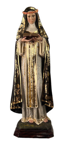 Santa Rosa De Lima 104cm Estofada En Hoja De Oro