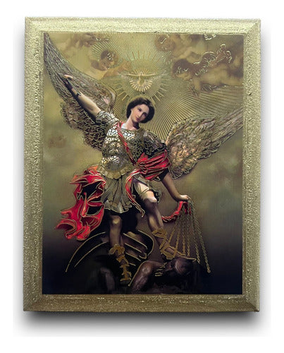 Cuadros De San Miguel Arcángel 5 Piezas De 15cm X 12cm