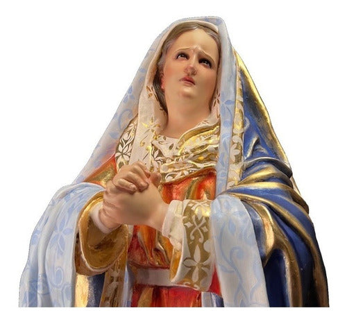 Virgen Dolorosa Estofada Hoja De Oro 118cm