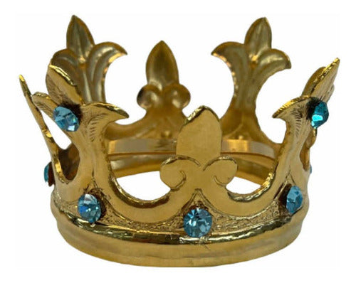 Corona Imperial #6 Baño De Oro Cristal Cortado