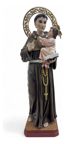 San Antonio De Padua Talla En Madera Con Accesorios 44cm