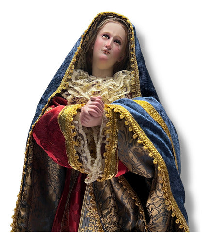 Dolorosa O Virgen De Los Dolores Para Vestir Y Bruñida 60cm