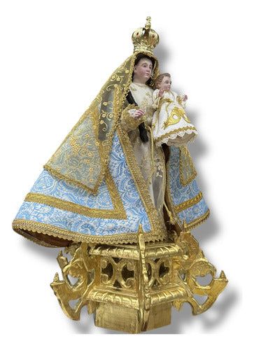 Virgen De La Candelaria Tallada En Madera  40cm