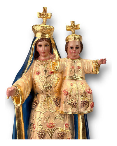Virgen De La Candelaria 77cm Hoja De Oro Al Óleo