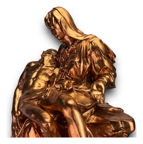Virgen De La Piedad En Hoja De Bronce 65cm