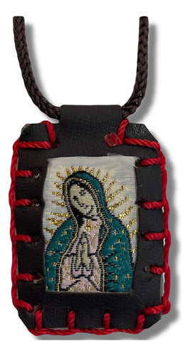 Escapulario Sagrado Corazon  Con Virgen De Guadalupe Bordado