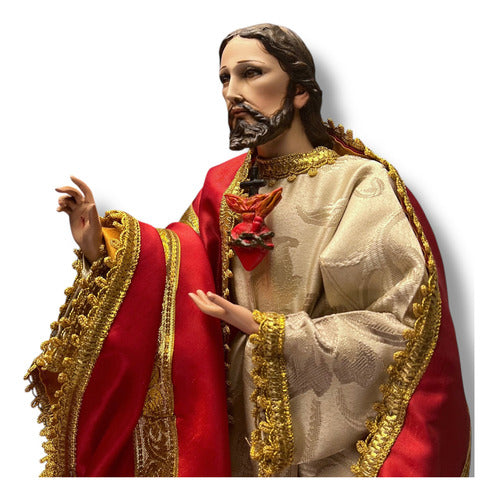 Sagrado Corazón De Jesús Para Vestir Articulado 45cm