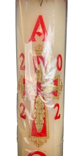 Cirio Pascual 85 Cm Altura, 30 Cm Diámetro, Cera De Abeja.