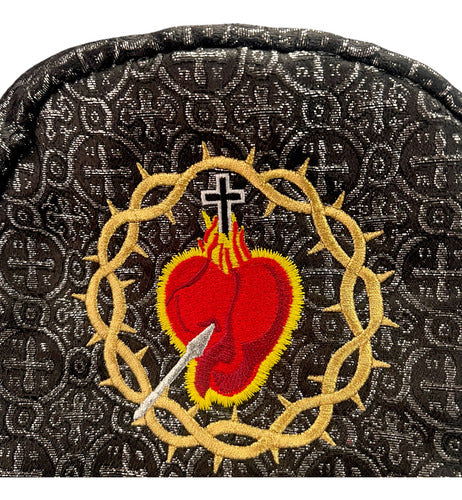 Mochila Mini Sacristía Bordada  Corazon De Jesus