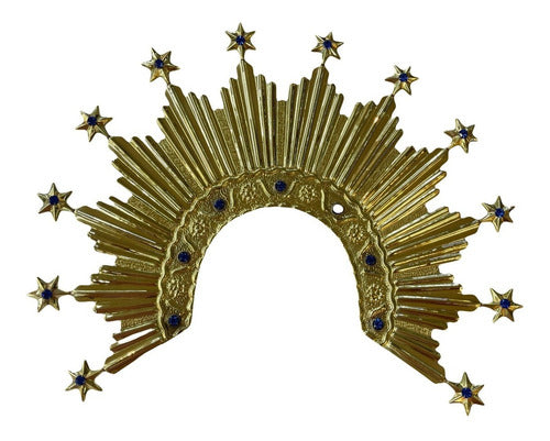 Resplandor Para Virgen  Dolorosa #13 Laton Con Estrellas