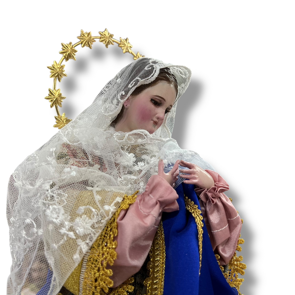 Inmaculada Concepcion De Maria O Purisima Terminado Bruñido y Articulada 60cm
