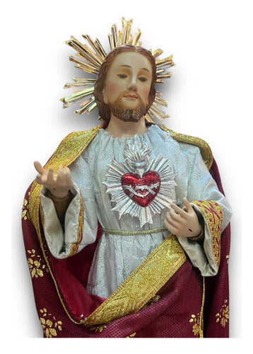 Corazón De Jesús Accesorio En Plata Para Imágenes De 30-40cm