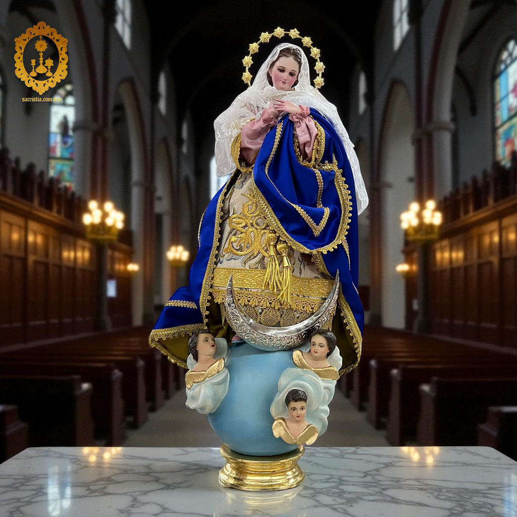 Inmaculada Concepcion De Maria O Purisima Terminado Bruñido y Articulada 60cm