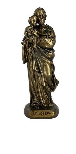 San José Figura Terminado Bronce Detallada