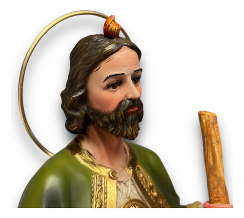 Figura De San Judas Tadeo 48cm Filetes En Hoja De Oro