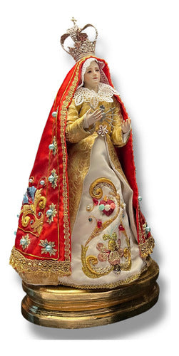 Virgen De Los Dolores Tallada En Madera Con Accesorios 57cm