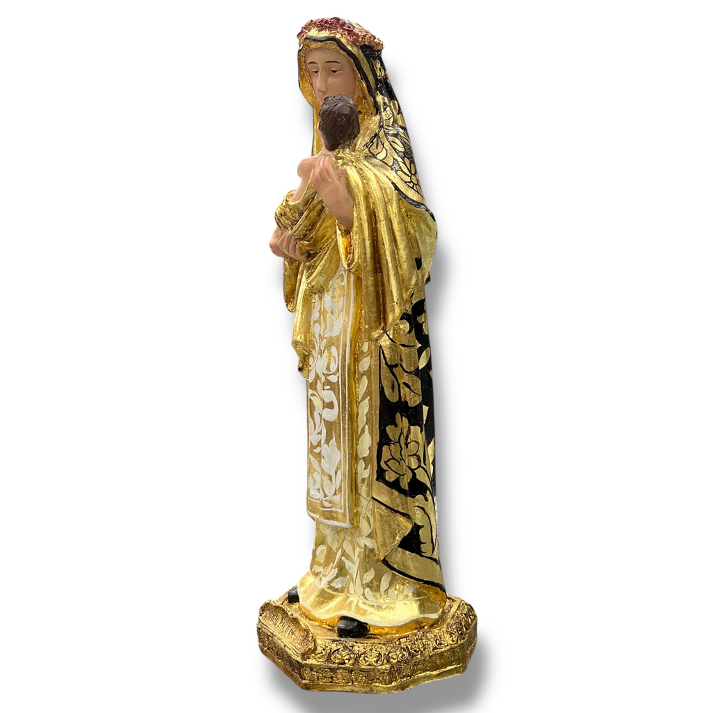 Santa Rosa De Lima En Terminado Fino Con Hoja De Oro 29cm