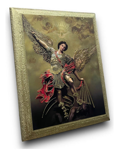 Cuadros De San Miguel Arcángel 5 Piezas De 15cm X 12cm